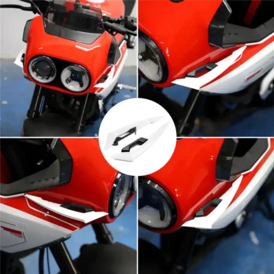 2Pcs Motorcycle Winglets Front Side Spoiler Aerodynamic Wing Set Fixed Wind Wing with Adhesive Decoration Stickers