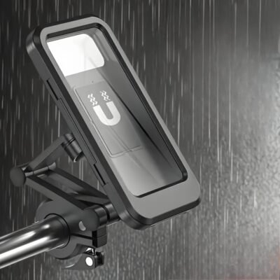 Motorcycle Phone Mount with Magnetic Design, Extendable and Rainproof, ABS Material