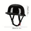 d53c1557-6d29-41f0-97b9-b528ecbab565.jpg Open Face Motorcycle Helmet, Retro Half Helmet, Suitable for Both Men And Women, Stylish German Vintage Wave Helmet, Perfect for All Seasons - 108 Glossy Black